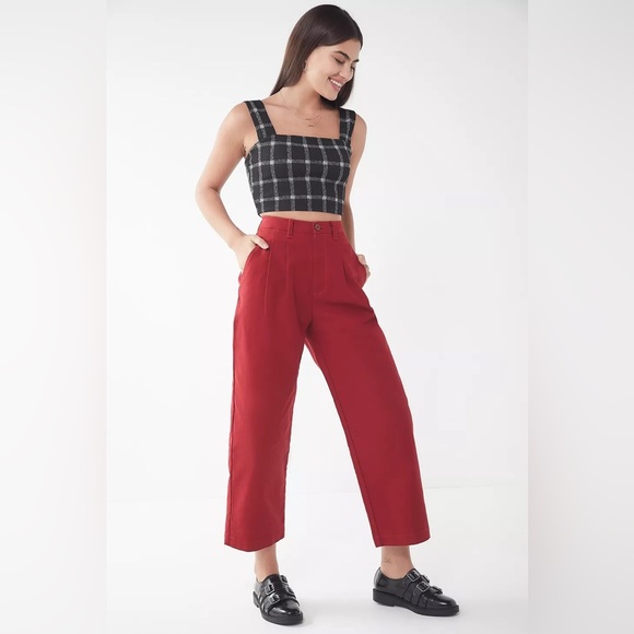 L.F. Markey Classic Slack Pant Trousers Red Size 4 - Picture 3 of 16